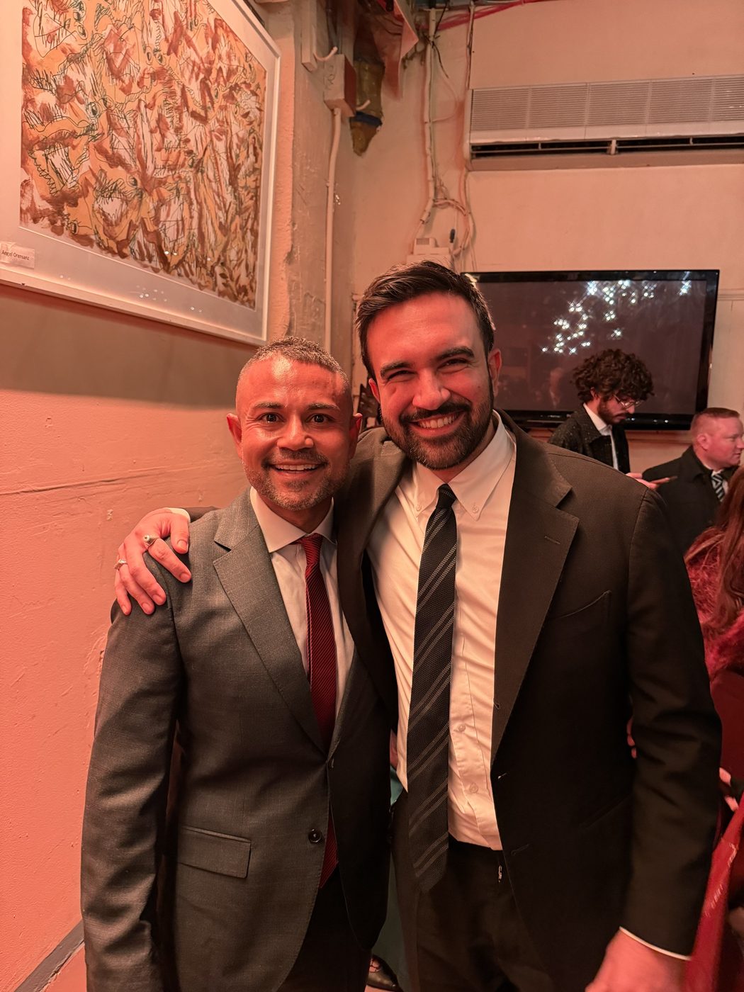 Shameek with New York City Mayor Zohran Mamdani at an evening reception