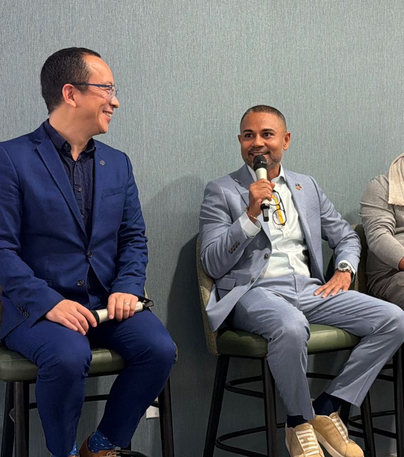 Shameek speaking on a panel