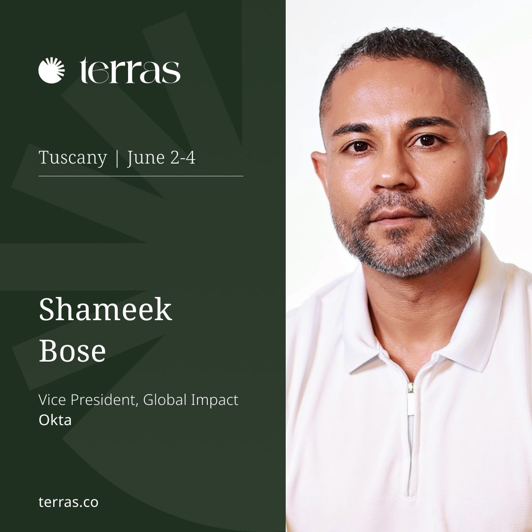 Terras speaker card for Shameek Bose, Tuscany, June 2 to 4